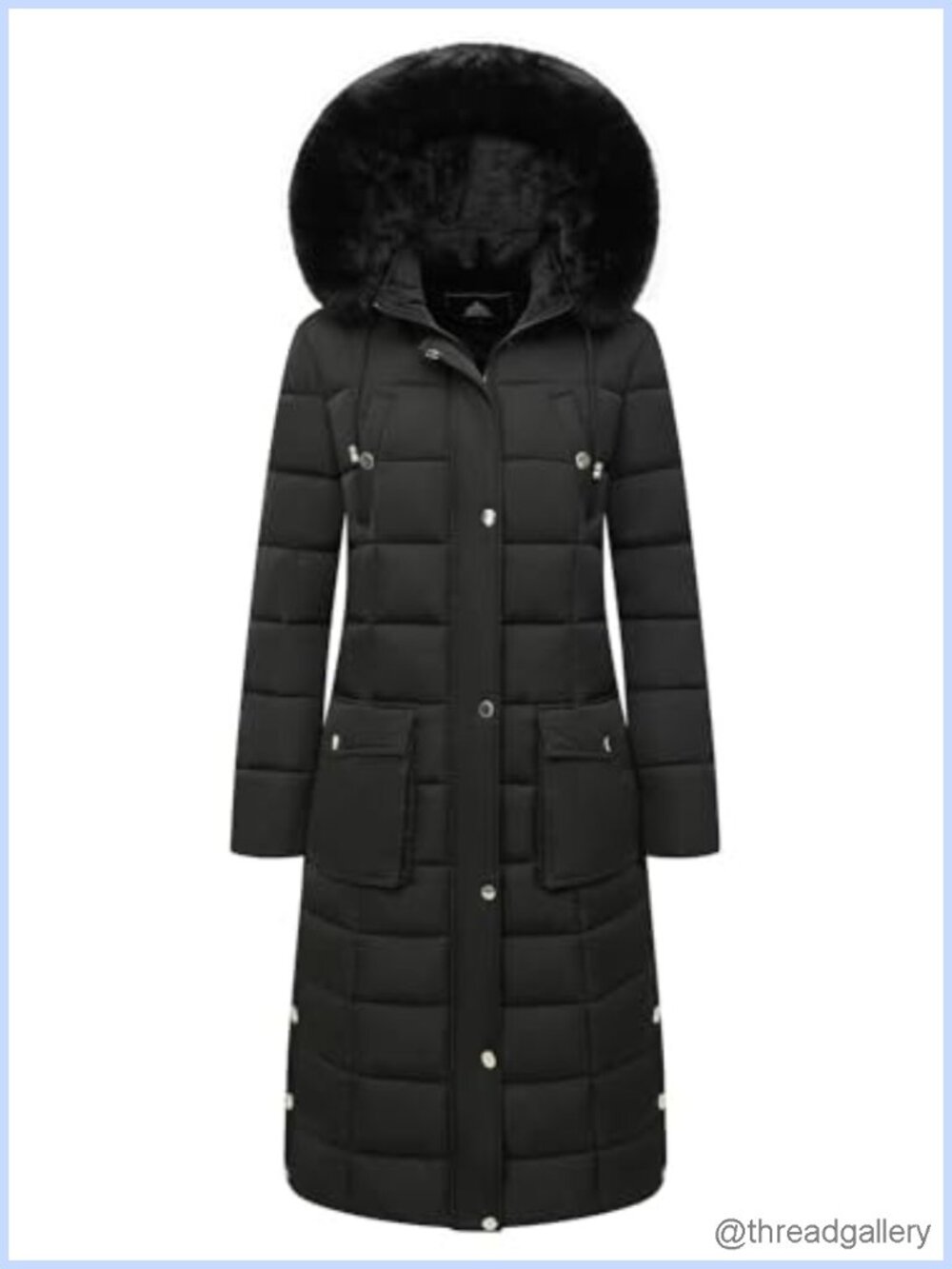 Waterproof Long Down Puffer Jacket Warm Winter Parka Faux Fur Hood